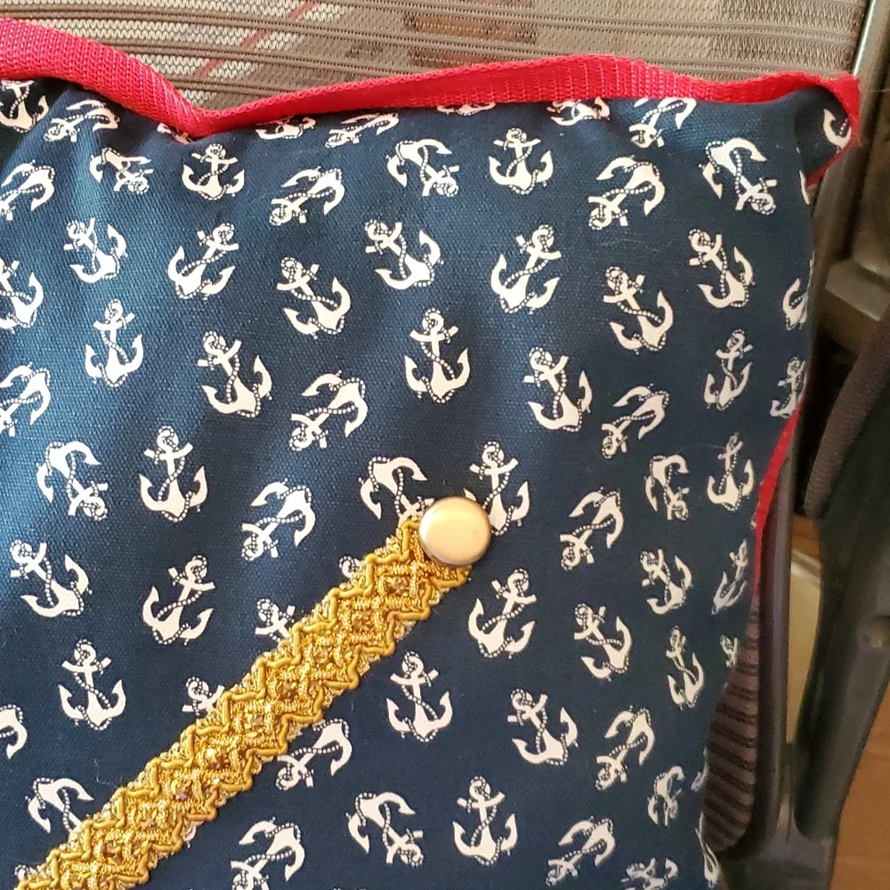 Unusual nautical themed pillow.